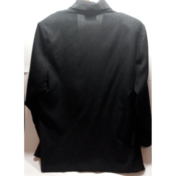 Main Street Classics Vtg Black Jacket Pockets Early 80s One Button Shoulder Pads - Picture 9 of 11